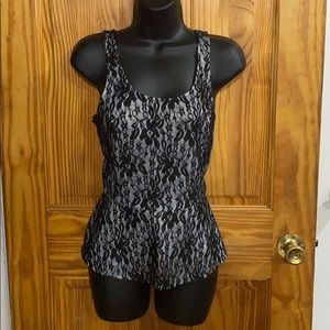 Express flared lace tank top size small